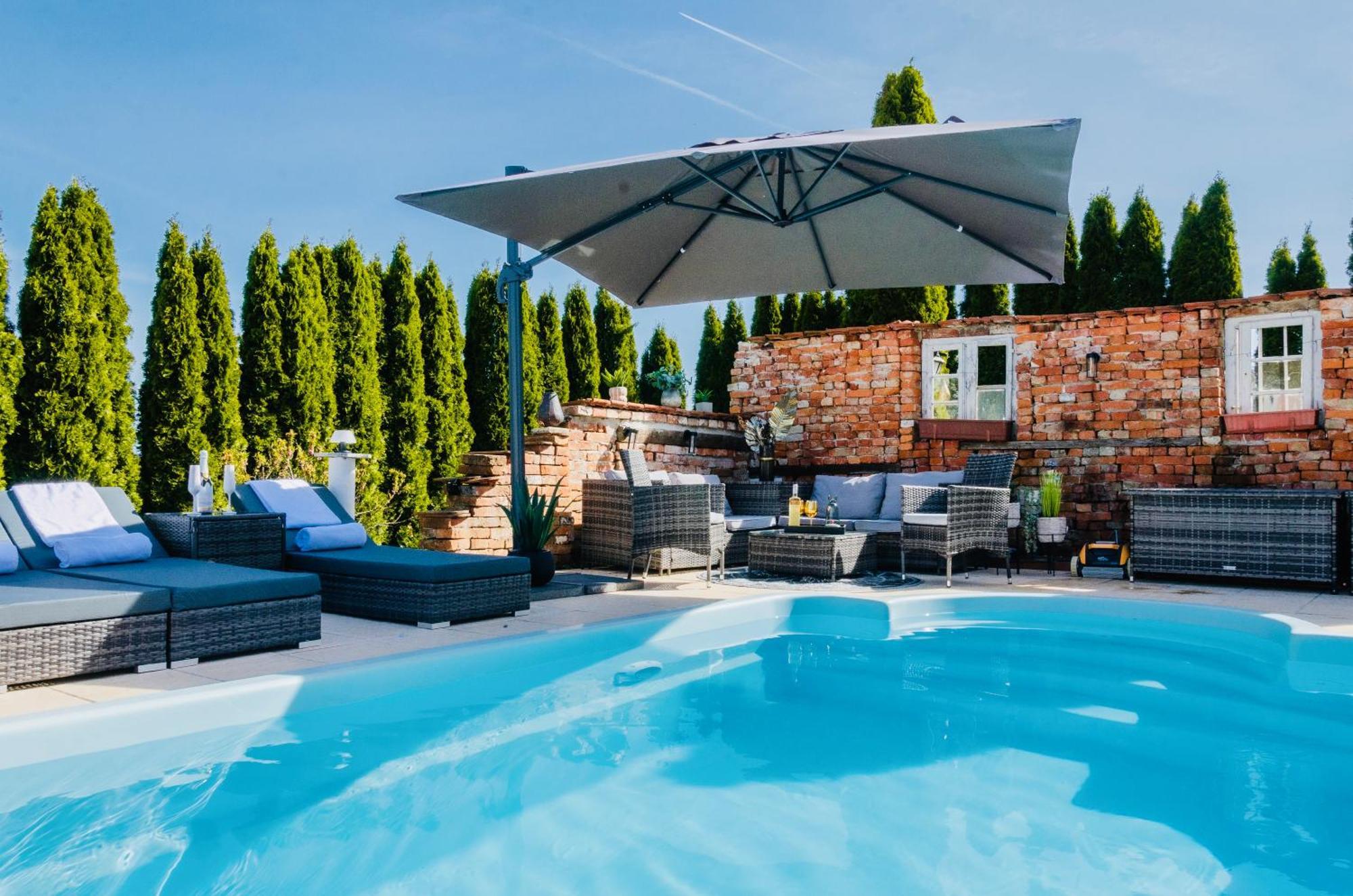 5 Sterne Centurion Ferienhaus Villa 2 Pools 86 Zoll Tv Aldersbach Exterior foto